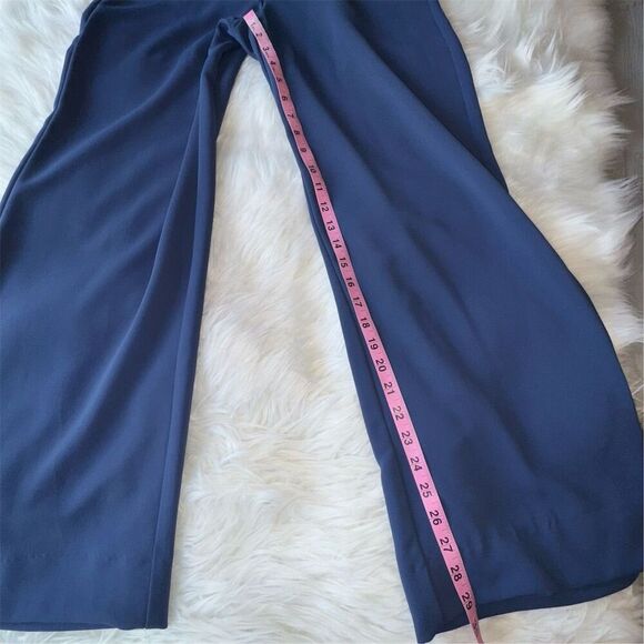 Badgley Mischka Women's Cowl Neck Flutter Sleeve Jumpsuit Navy Blue Size 4 - Picture 14 of 16